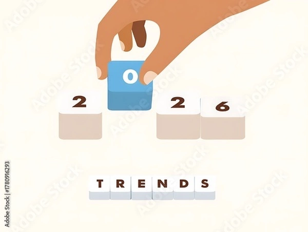 Fototapeta Conceptual illustration of trends in the year 2026