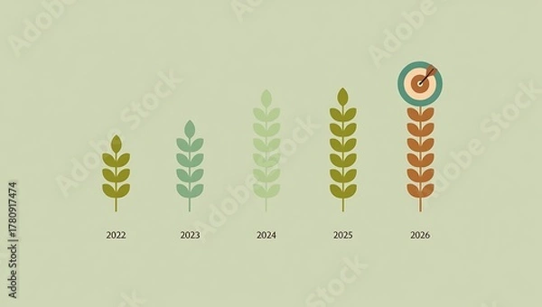 Obraz Growth chart targeting agricultural market financial success concept