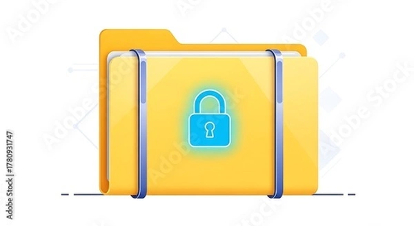 Fototapeta Secured file folder containing confidential information and digital access protection concept