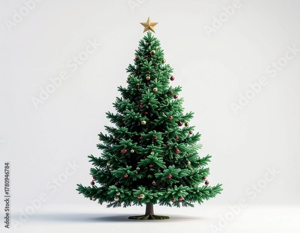 Fototapeta christmas tree on white background