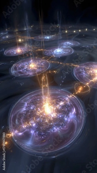 Fototapeta Abstract Futuristic Glowing Circles Design