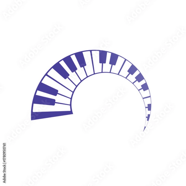 Fototapeta Keyboard piano vector Musical instrument illustration design
