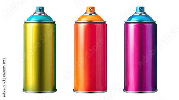 Fototapeta Set of colorful plastic bottles in vibrant shades assorted reusable liquid containers kitchen or home storage close up isolated on white background