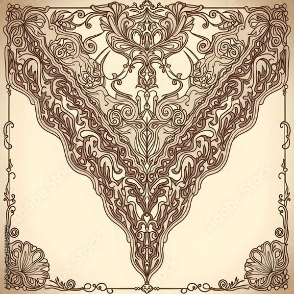 Fototapeta Ornate vintage design with intricate details