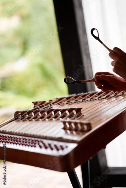 Fototapeta Playing cymbals in close-up