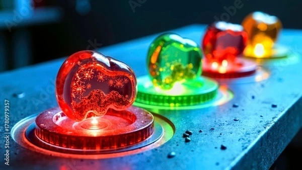 Fototapeta Interactive Art Scene of Technological Components