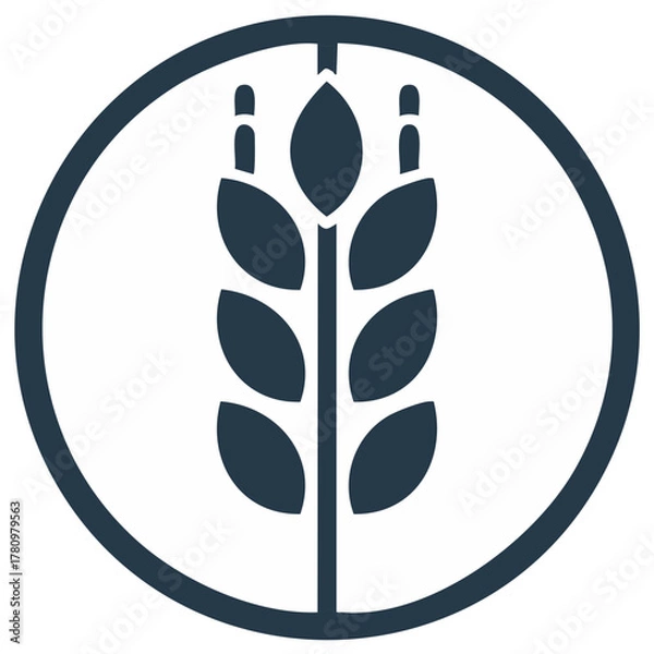 Fototapeta Elegant Wheat Stalk Circle Icon Design for Branding Purposes Symbolizing Agriculture and Grain
