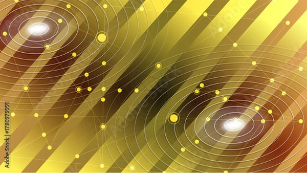 Fototapeta Digital technology and big data analysis background. Abstract technology background with glowing star pattern, digital science design concept, and energy network illustration. A beautiful macro image.