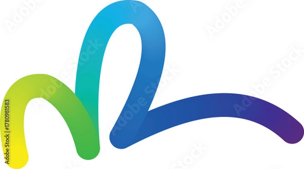 Obraz Abstract Gradient Ribbon Logo