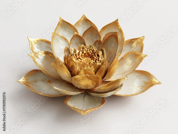Fototapeta Decorative golden lotus flower centerpiece for home or event