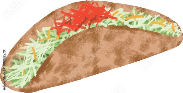 Fototapeta タコスのイラスト