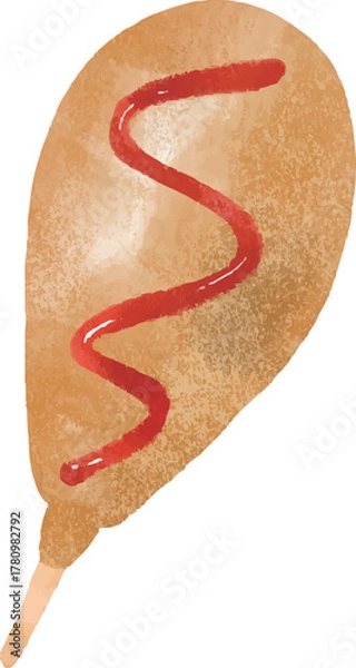 Fototapeta アメリカンドッグのイラスト