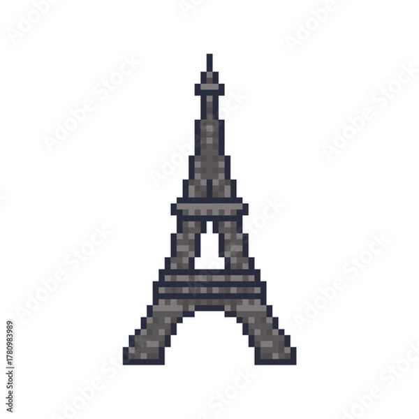 Obraz paris iconic tower pixel art