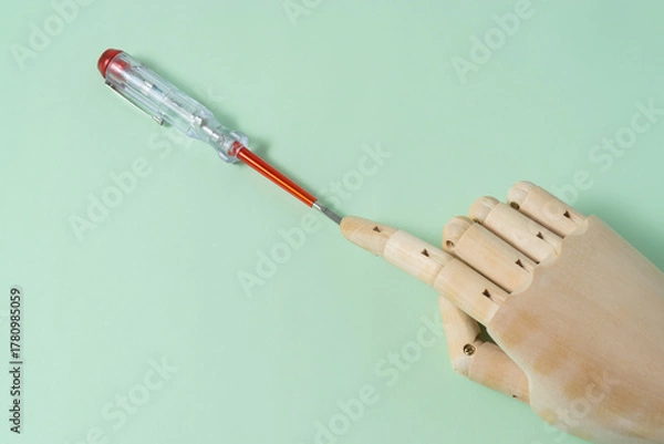 Obraz A test pen on light green background