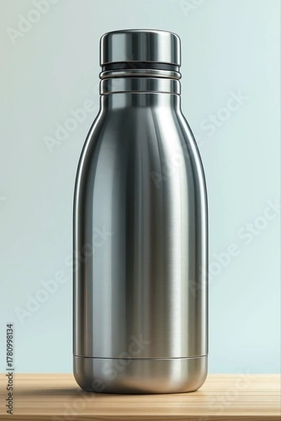 Obraz Three distinct glass bottles—one of beer, one of water, and one of soda beverage—stand as isolated objects on a white background