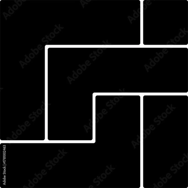 Obraz Black bento grid shapes