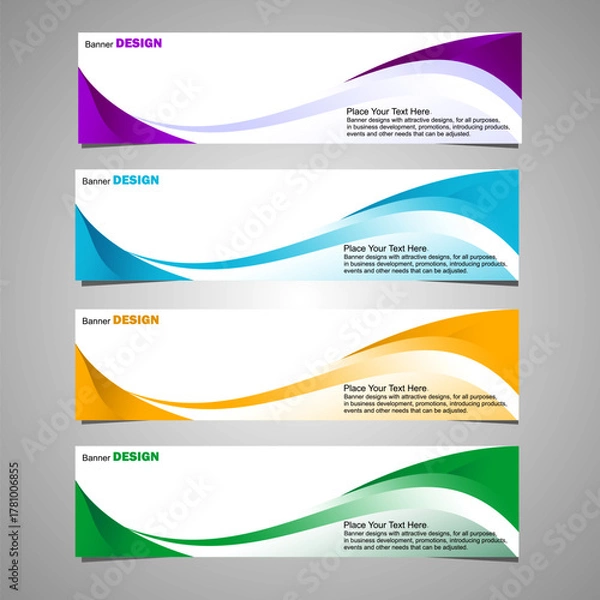Obraz A collection of banner background design templates for web advertising. Vector illustrations with space for adding images.