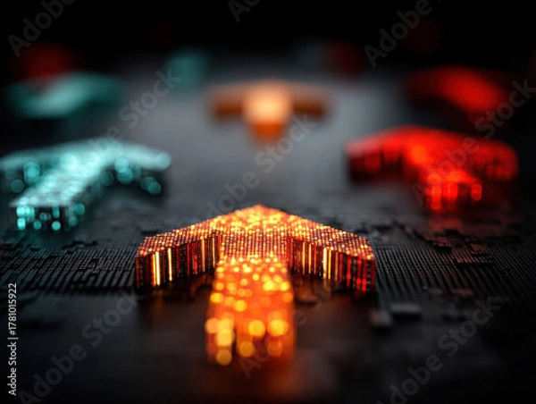 Obraz Exploring causal networks in politics and economics through vibrant visual metaphors