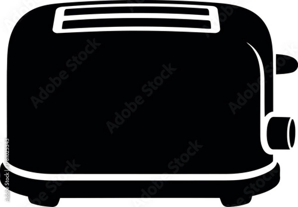 Obraz Retro toaster icon black silhouette