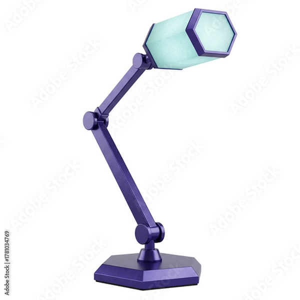 Obraz Modern desk lamp with a futuristic design, perfect for adding a touch of style to any workspace or creative project with its unique geometric shape and lighting