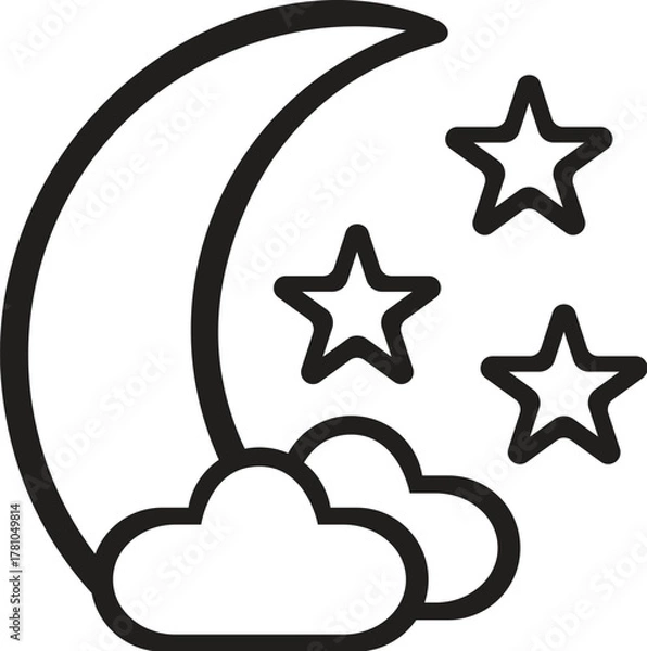 Obraz crescent moon vector illustration