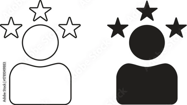 Obraz rating glyph vector illustration