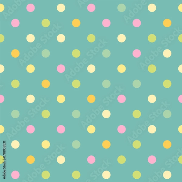 Obraz Polka Dot pattern, colorful seamless texture