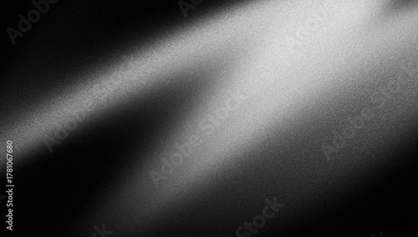 Fototapeta Abstract black white grainy background, monochrome dark gradient noise texture banner header backdrop poster wallpaper design