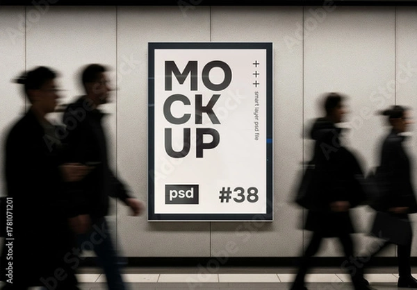 Obraz Wall poster mockup in public space