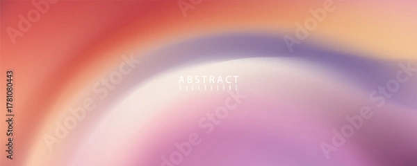 Obraz Abstract art featuring smooth fluid waves in blue and magenta hues with warm light reflections. Ideal for wallpapers, prints, and stylish modern compositions.