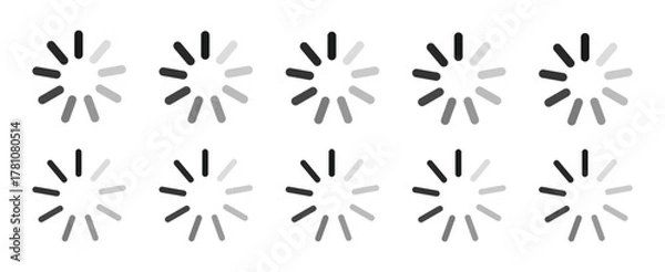 Fototapeta Loading bar symbol - Vector loaded icons. Download progress, Download or Upload symbol.
