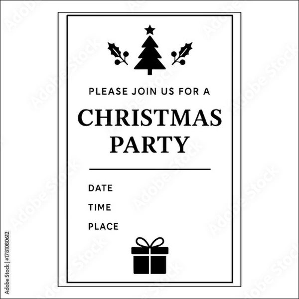 Obraz Christmas Invitation Label Design