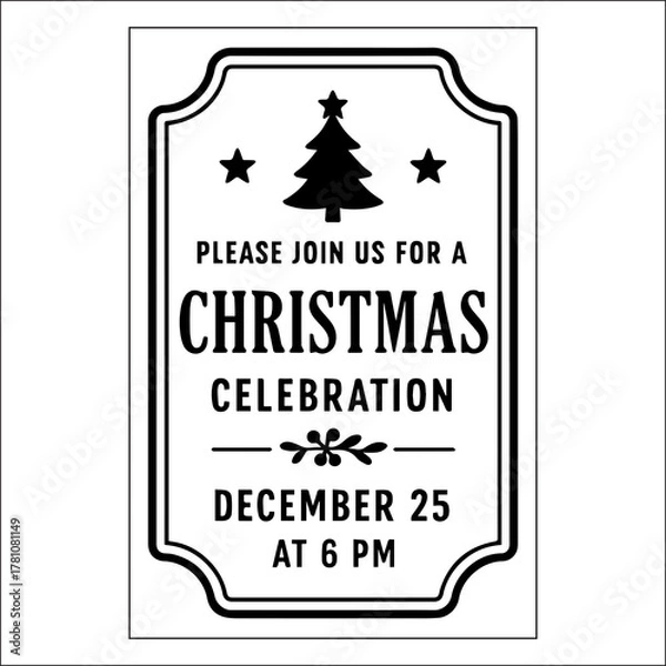 Obraz Christmas Invitation Label Design