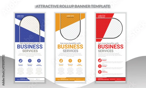 Obraz Modern 3 Different Rollup Banner Design