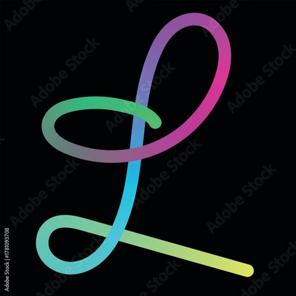 Fototapeta Colorful gradient shape design on a black background