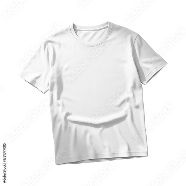 Fototapeta A plain white oversized t-shirt mockup, perfect for product display and design mockups, isolated on a clean white background
