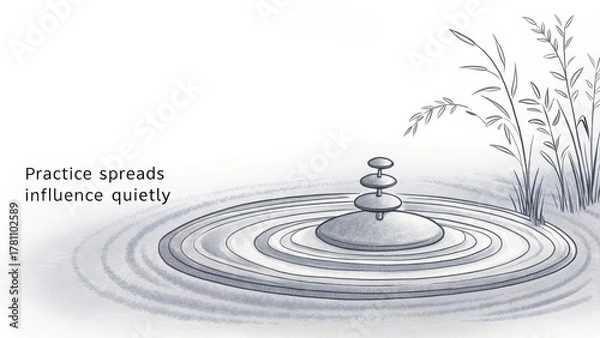 Fototapeta Tranquil Artwork Representing Influence and Practice in Nature