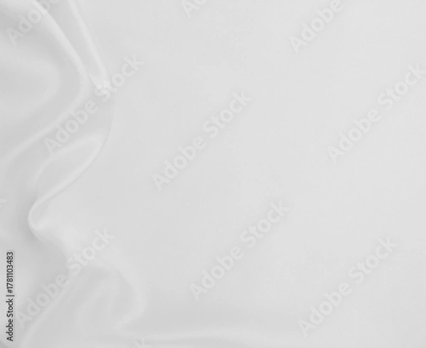 Fototapeta Smooth elegant white silk or satin luxury cloth texture as wedding background. Luxurious background design