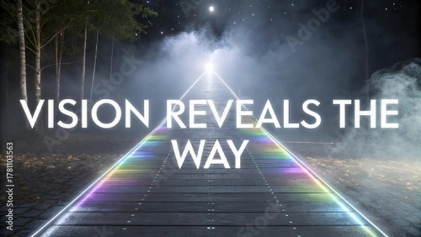 Obraz Vision Reveals the Way with Light Path Through Dark Forest