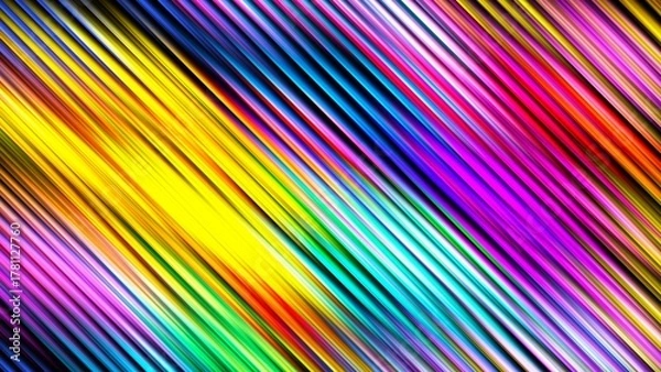 Obraz Vibrant Dynamic Rainbow Wavy Diagonal Lines Pattern