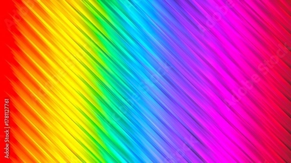 Obraz Vibrant Dynamic Rainbow Wavy Diagonal Lines Pattern