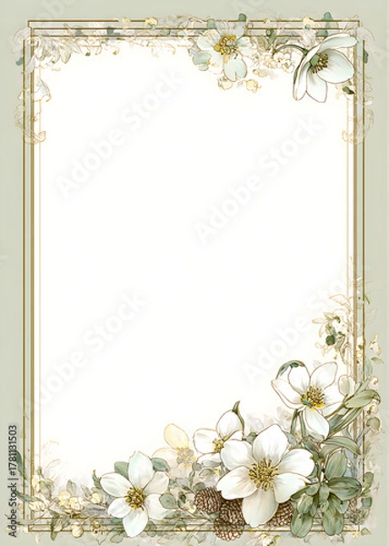 Obraz Vintage Christmas Frame Borders