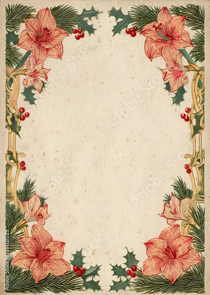 Obraz Vintage Christmas Frame Borders