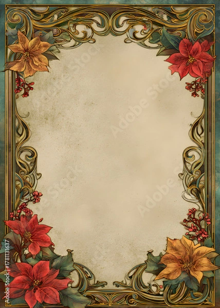 Obraz Vintage Christmas Frame Borders