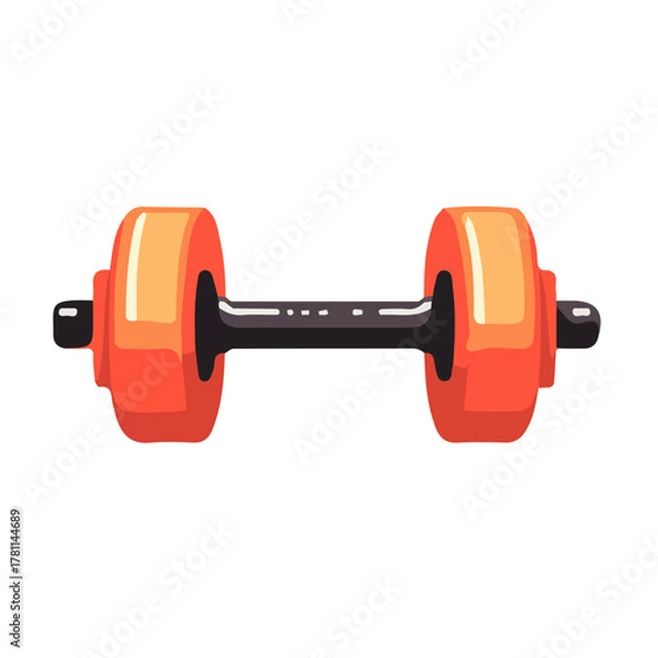 Fototapeta A Minimalistic 2D flat icon featuring barbell, clean vector design, simple illustration style, isolated on a white background, modern element in vector and EPS format	