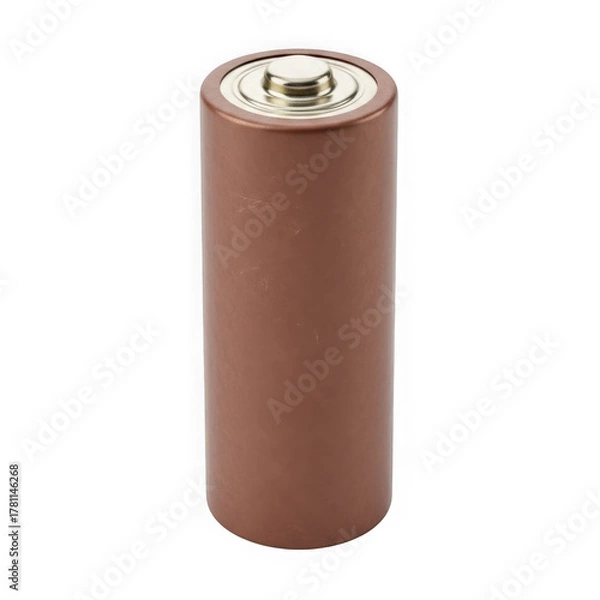 Obraz Single brown cylindrical battery standing upright, power source