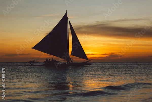 Fototapeta Boracay beach at sunset - Philippines