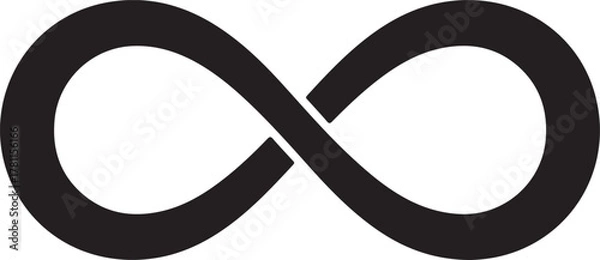 Fototapeta Black infinity symbol silhouette