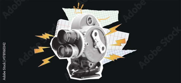 Obraz Retro Camera Held by Hands, Abstract Background