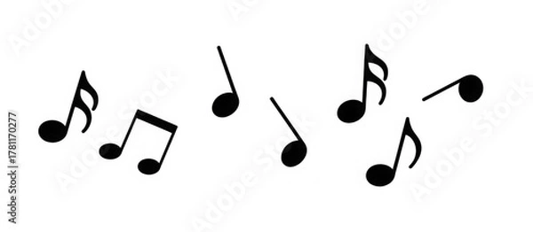 Fototapeta Vector flying notes isolated on white background
